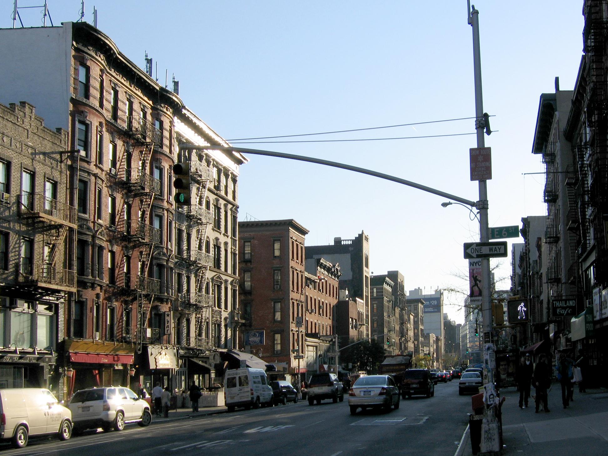 A photo of the East Village in Manhattan.